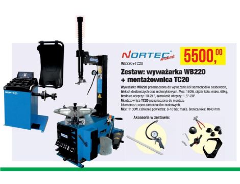 NORTEC WYWAŻARKA WB220 + MONTAŻOWNICA TV20