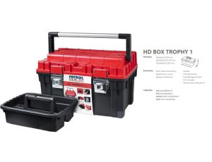 PATROL SKRZYNKA  NARZĘDZIOWA HD TROPHY 1, CZARNO-CZERWONA, 60x35x35cm