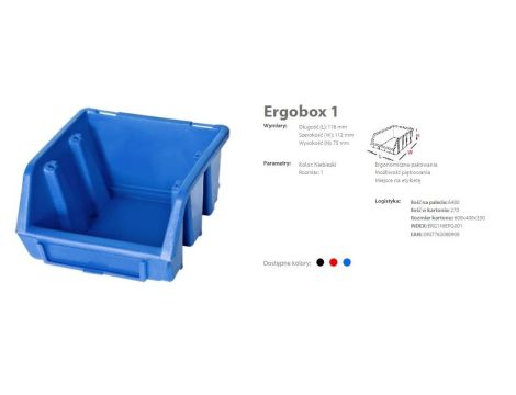 PATROL ERGOBOX 1 NIEBIESKI, 116 x 112 x 75mm