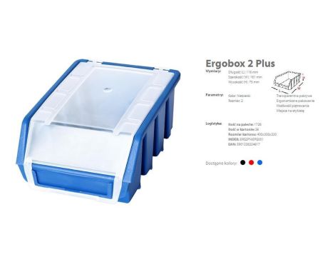 ERGOBOX PLUS 2 NIEBIESKI, 118 x 161 x 75mm - 3