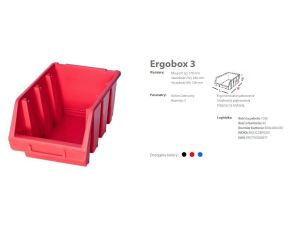 PATROL ERGOBOX 3 CZERWONY, 170 x 240 x 126mm