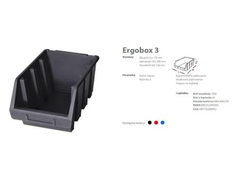 PATROL ERGOBOX 3 CZERWONY, 170 x 240 x 126mm - 2