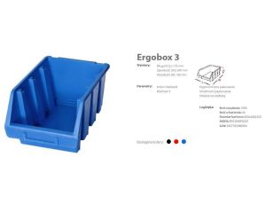 PATROL ERGOBOX 3 NIEBIESKI, 170 x 240 x 126mm