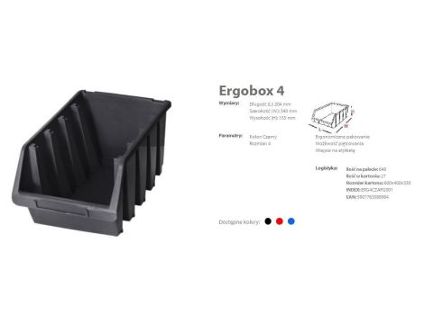 PATROL ERGOBOX 4 NIEBIESKI, 204 x 340 x 155mm - 2