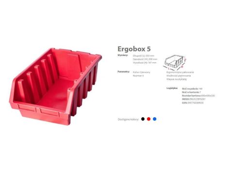 PATROL ERGOBOX 5 CZERWONY, 330 x 500 x 180mm