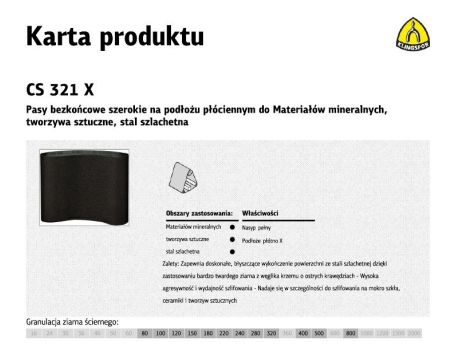 KLINGSPOR PASY BEZKOŃCOWE DO ELEKTRONARZĘDZI CS321X 100mm x 1500mm gr.100 /12szt.