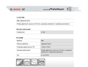 BOSCH BRZESZCZOT DO PIŁY SZABLASTEJ S1125VFR 225mm METAL /5szt. 2608658036