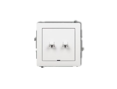 DECO Mechanizm łącznika jednobiegunowego ze schodowym w stylu amerykańskim (dwa klawisze bez piktogramów, osobne zasilanie) biał