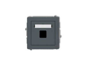 DECO Mechanizm gniazda multimedialnego pojedynczego bez modułu (standard Keystone) grafitowy mat 28DGM-1P