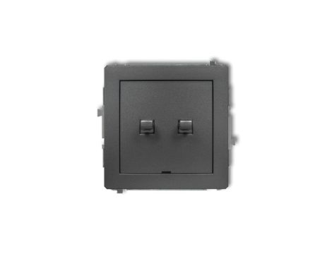 DECO Mechanizm łącznika jednobiegunowego ze schodowym w stylu amerykańskim (dwa klawisze bez piktogramów, osobne zasilanie) graf