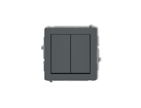 DECO Mechanizm łącznika żaluzjowego z podtrzymaniem (dwa klawisze bez piktogramów) grafitowy mat 28DWP-88.1