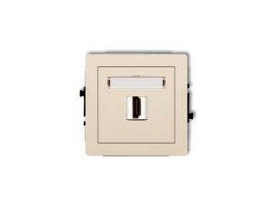 DECO Mechanizm gniazda pojedynczego HDMI 2.0 beżowy 1DHDMI-3