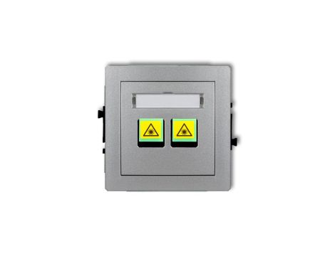 DECO Mechanizm gniazda światłowodowego/optycznego podwójnego srebrny metalik 7DGOP-2
