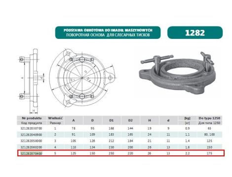 BISON PODSTAWA IMADŁA TYP 1282-5 /175/