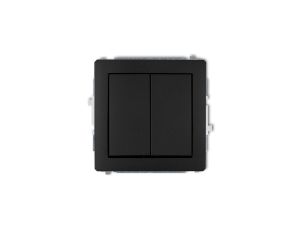 DECO Mechanizm łącznika żaluzjowego z podtrzymaniem (dwa klawisze bez piktogramów) czarny mat 12DWP-88.1