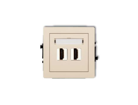 DECO Mechanizm gniazda podwójnego HDMI 2.0 beżowy 1DHDMI-4
