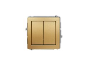 DECO Mechanizm łącznika podwójnego schodowego (dwa klawisze bez piktogramów) złoty 29DWP-33.1