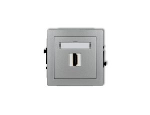 DECO Mechanizm gniazda pojedynczego HDMI 2.0 srebrny metalik 7DHDMI-3
