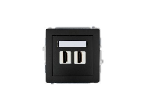 DECO Mechanizm gniazda podwójnego HDMI 2.0 czarny mat 12DHDMI-4
