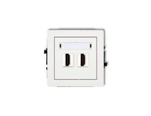 DECO Mechanizm gniazda podwójnego HDMI 2.0 biały DHDMI-4