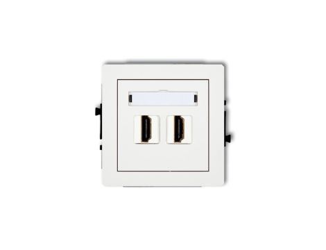 DECO Mechanizm gniazda podwójnego HDMI 2.0 biały DHDMI-4