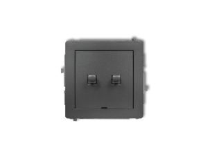 DECO Mechanizm łącznika jednobiegunowego ze schodowym w stylu amerykańskim (dwa klawisze bez piktogramów, wspólne zasilanie) gra