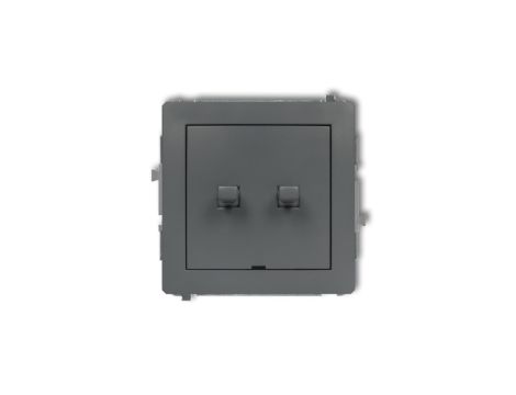 DECO Mechanizm łącznika jednobiegunowego ze schodowym w stylu amerykańskim (dwa klawisze bez piktogramów, wspólne zasilanie) gra