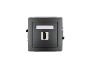 DECO Mechanizm gniazda pojedynczego HDMI 2.0 grafitowy 11DHDMI-3
