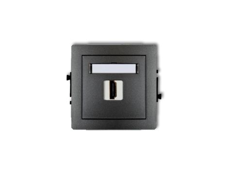 DECO Mechanizm gniazda pojedynczego HDMI 2.0 grafitowy 11DHDMI-3