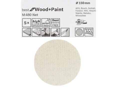 KRĄŻEK/SIATKA 150mm  gr.180 5szt. M480 2608621166