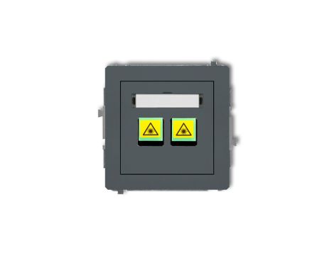 DECO Mechanizm gniazda światłowodowego/optycznego podwójnego grafitowy mat 28DGOP-2