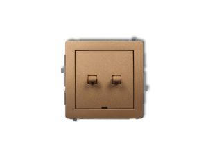 DECO Mechanizm łącznika jednobiegunowego ze schodowym w stylu amerykańskim (dwa klawisze bez piktogramów, wspólne zasilanie) zło