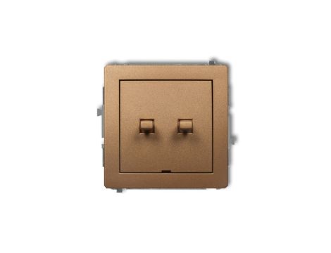 DECO Mechanizm łącznika podwójnego schodowego w stylu amerykańskim (dwa klawisze bez piktogramów) złoty metalik 8DWPUS-33.1