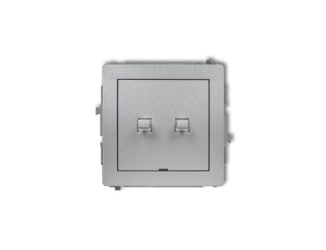 DECO Mechanizm łącznika jednobiegunowego ze schodowym w stylu amerykańskim (dwa klawisze bez piktogramów, osobne zasilanie) sreb