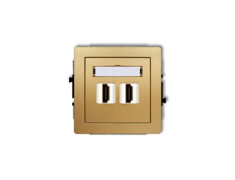 DECO Mechanizm gniazda podwójnego HDMI 2.0 złoty 29DHDMI-4