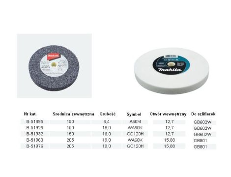 KAMIEŃ DO SZKIFIERKI STOŁOWEJ A60M 150 x 6,4 x 12,7mm