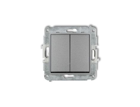 MINI Mechanizm łącznika podwójnego schodowego (dwa klawisze bez piktogramów) srebrny metalik 7MWP-33.1