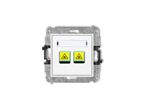MINI Mechanizm gniazda światłowodowego/optycznego podwójnego biały MGOP-2