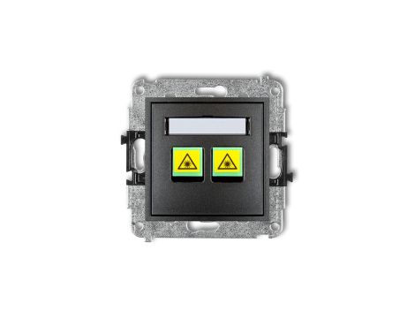 MINI Mechanizm gniazda światłowodowego/optycznego podwójnego grafitowy 11MGOP-2