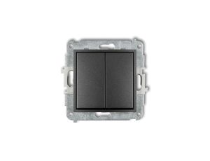 MINI Mechanizm łącznika podwójnego schodowego (dwa klawisze bez piktogramów) grafitowy 11MWP-33.1