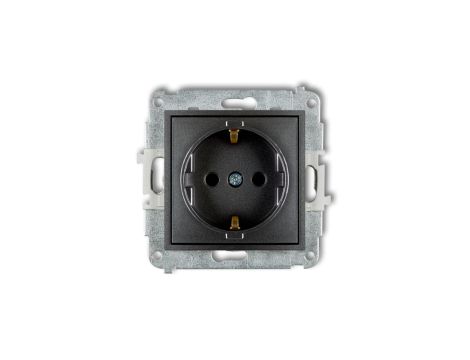 MINI Mechanizm gniazda pojedynczego z uziemieniem SCHUKO 2P+Z (przesłony torów prądowych) grafitowy 11MGP-1sp