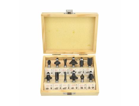 AWTOOLS FREZY DO DREWNA, KOMPLET 12 elem. TRZPIEŃ 8mm - 2