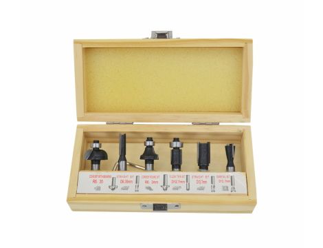AWTOOLS FREZY DO DREWNA, KOMPLET  6 elem. TRZPIEŃ 8mm
