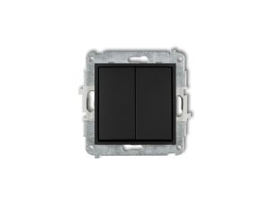 MINI Mechanizm łącznika zwiernego żaluzjowego (dwa klawisze bez piktogramów) czarny mat 12MWP-8.1