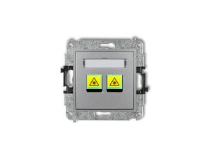 MINI Mechanizm gniazda światłowodowego/optycznego podwójnego srebrny metalik 7MGOP-2