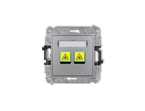 MINI Mechanizm gniazda światłowodowego/optycznego podwójnego srebrny metalik 7MGOP-2