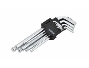 AWTOOLS KLUCZE IMBUSOWE SZEŚCIOKĄTNE Z KULKĄ / 1,5-10mm / 9 elem. 1.5/2/2.5/3/4/5/7/8/10mm