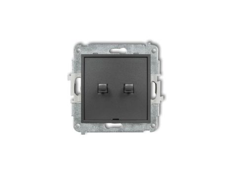 MINI Mechanizm łącznika jednobiegunowego ze schodowym w stylu amerykańskim (dwa klawisze bez piktogramów,wspólne zasilanie) graf