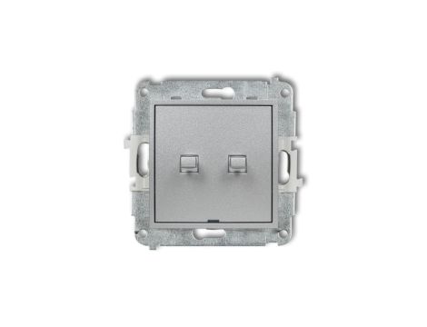 MINI Mechanizm łącznika jednobiegunowego ze schodowym w stylu amerykańskim (dwa klawisze bez piktogramów, wspólne zasilanie) sre