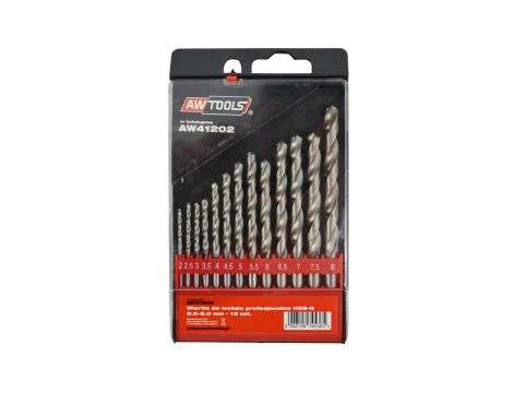 AWTOOLS WIERTŁA DO METALU HSS-G KOMPLET 13elem. /2.5 - 8mm/